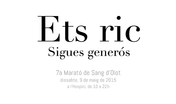 Vols fer de voluntari/a a la VII Marató de Sang d’Olot?